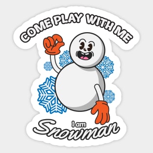 Retro vintage snowman Sticker